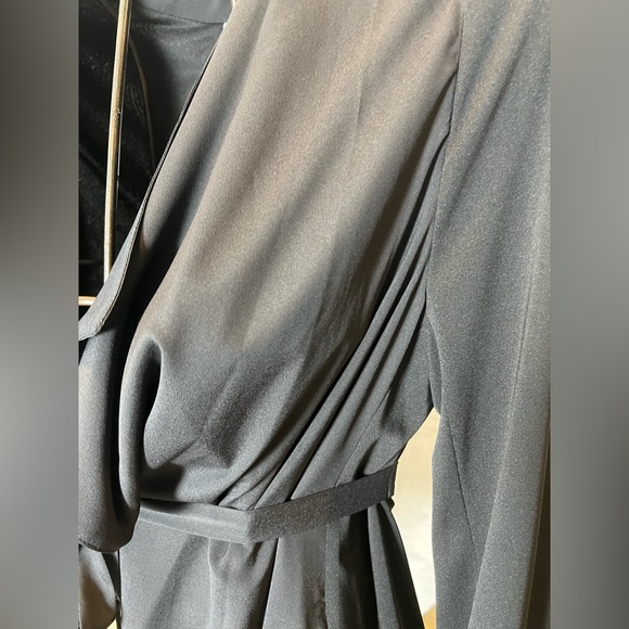 NWT DKNYC Black Shawl Draped Collar Tie Waist Blazer XL - Picture 3 of 5